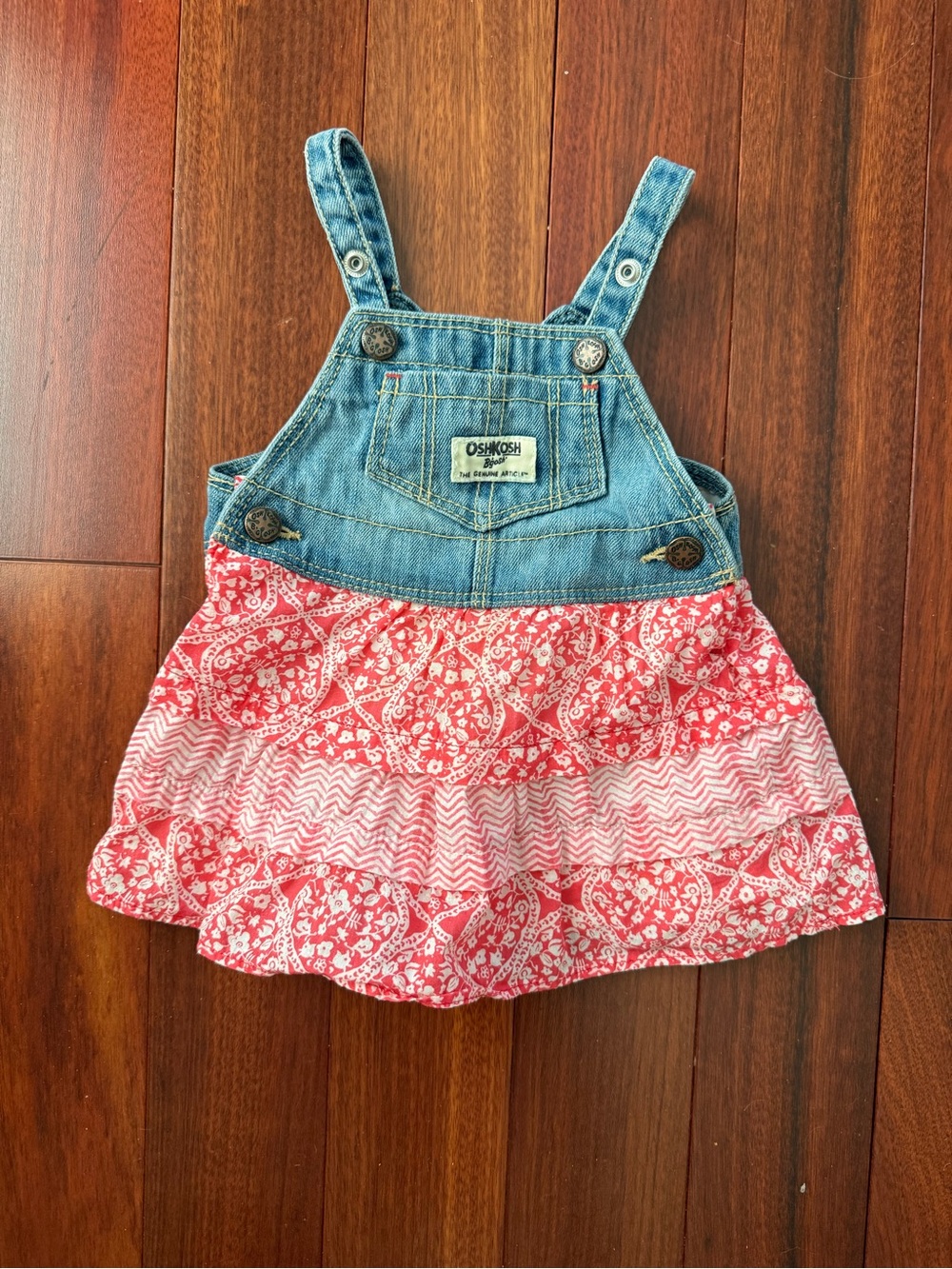 OshKosh B'Gosh Baby Girl Pink Overall Dress 3 Mos